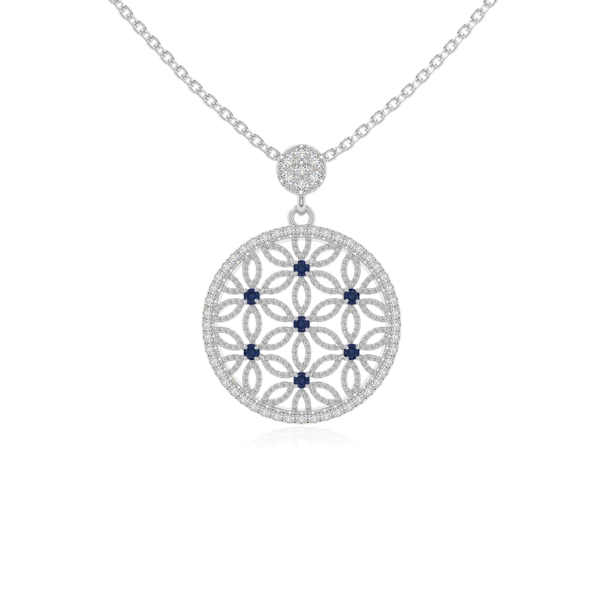 natural blue-sapphire infinity love knot necklaces in sterling silver 