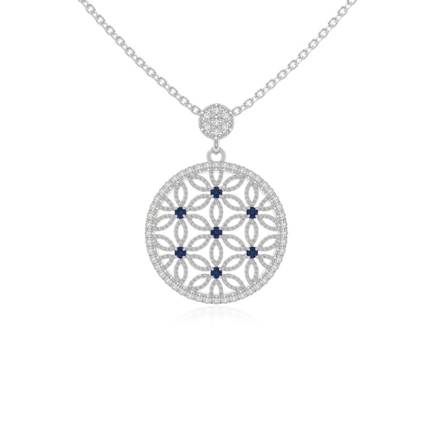 natural blue-sapphire infinity love knot necklaces in sterling silver 