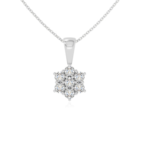 moissanite flower necklaces in sterling silver 