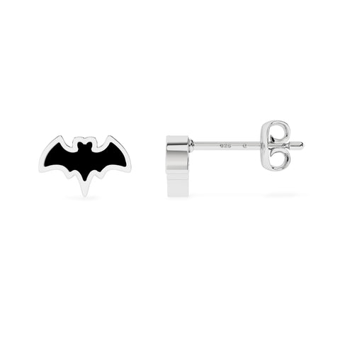 natural black tourmaline bat shape stud earrings