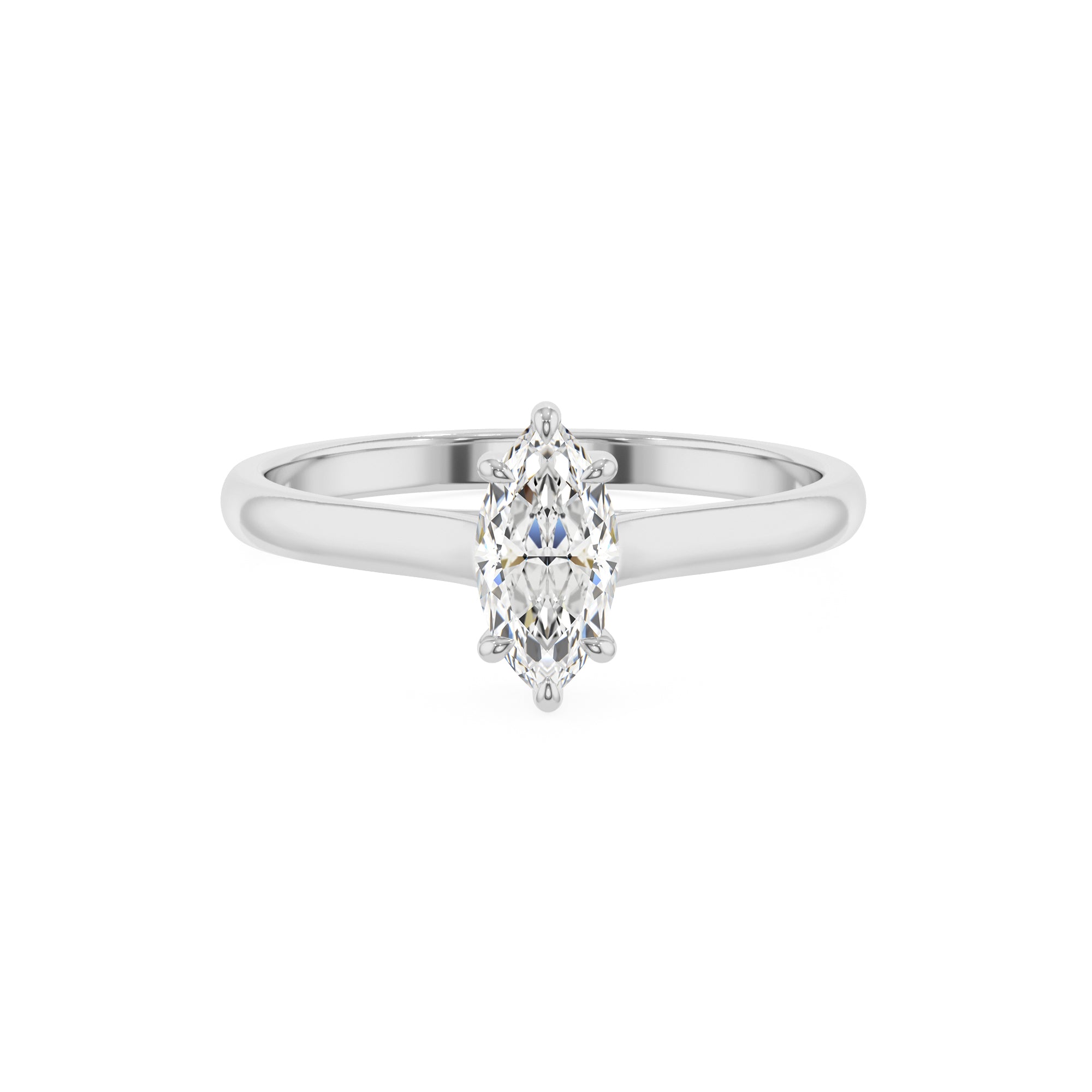 lab grown moissanite marquise solitaire engagement ring