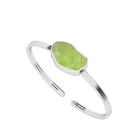 natural peridot rough shape twister bracelet