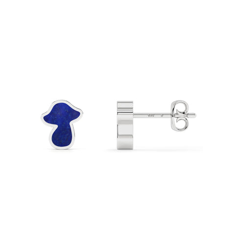 natural lapis lazuli mushroom shape stud earrings