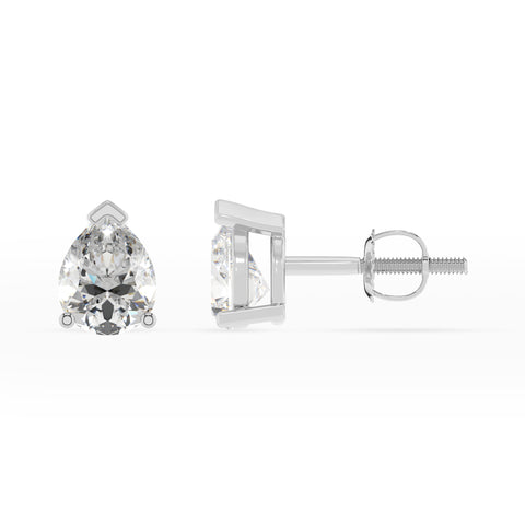 lab grown moissanite pear stud earrings 