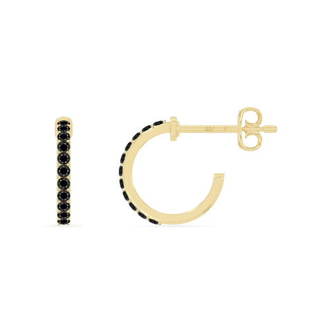 natural black-onyx hoop earrings in yellow gold vermeil 