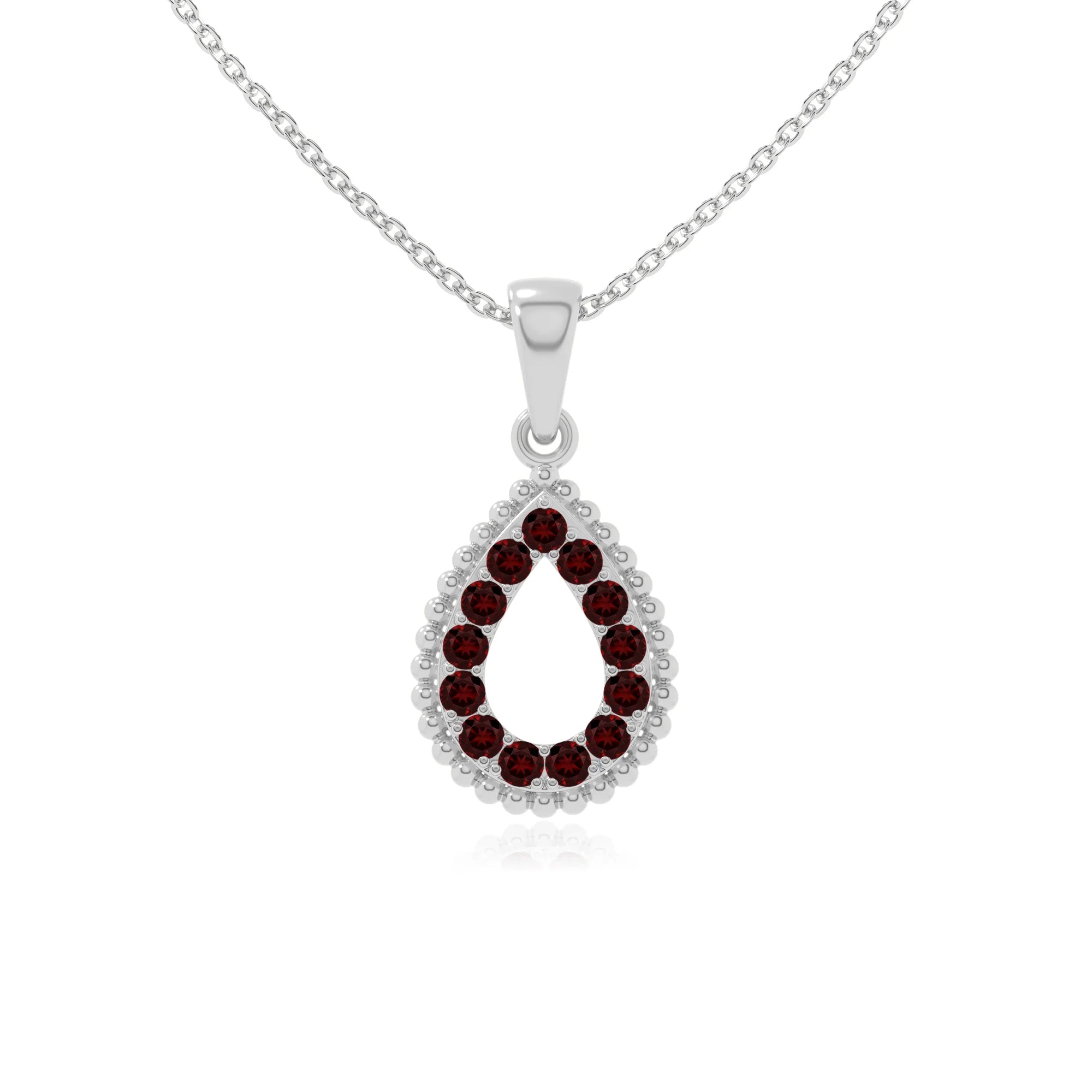 natural garnet infinity love knot necklaces in sterling silver 