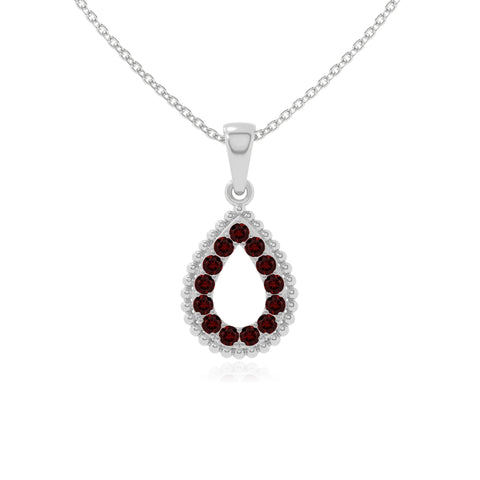 natural garnet infinity love knot necklaces in sterling silver 