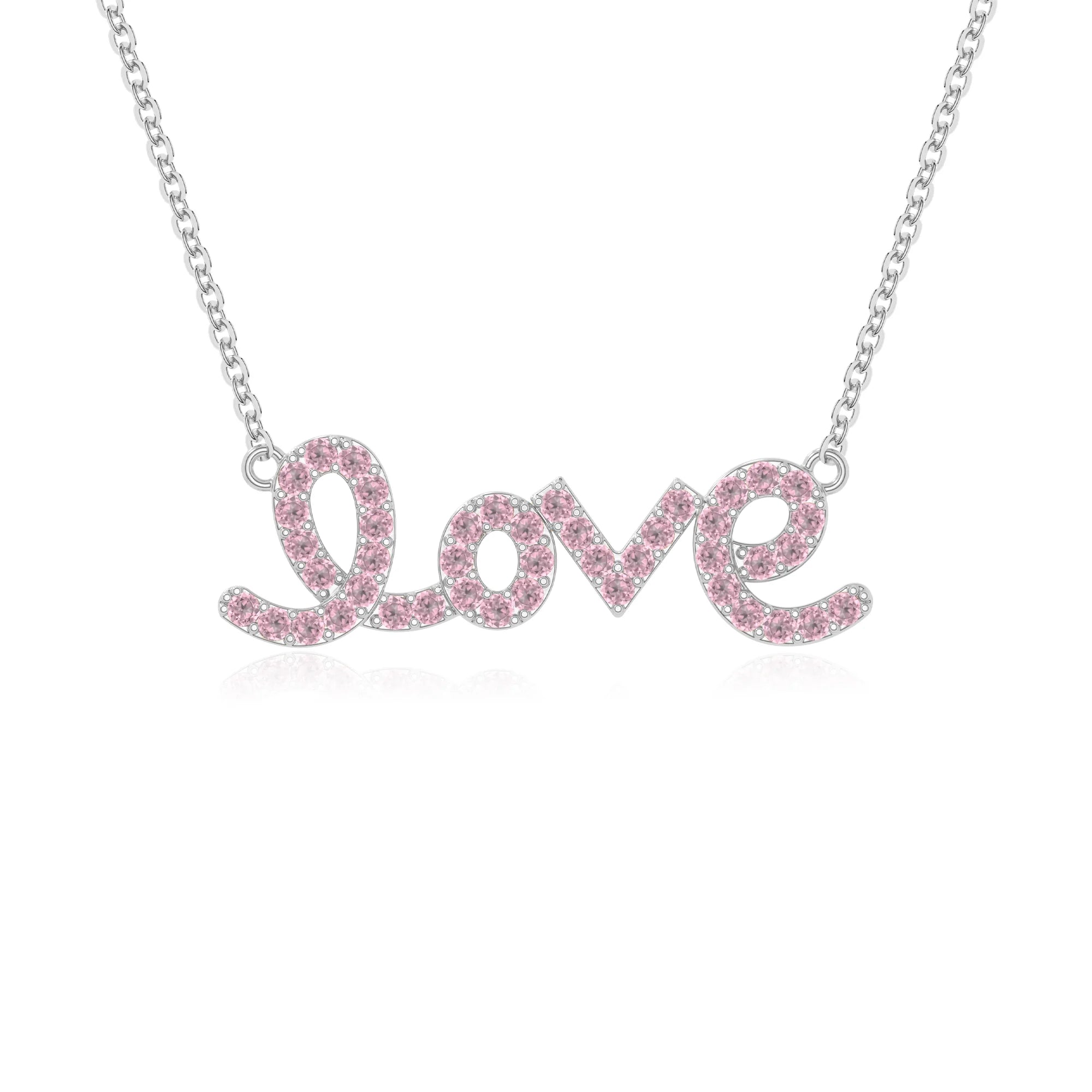 natural pink-tourmaline infinity love knot necklaces in sterling silver 