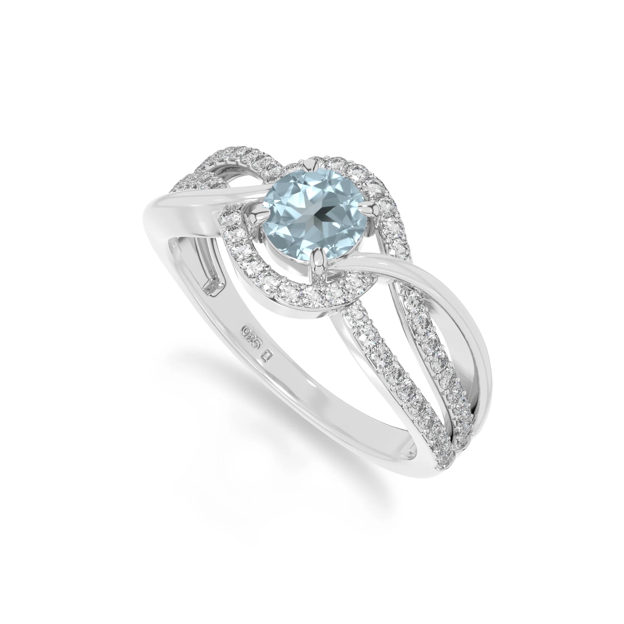 natural aquamarine solitaire engagement rings in sterling silver 
