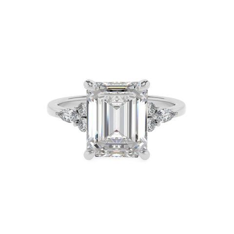 lab-grown moissanite emerald solitaire engagement ring