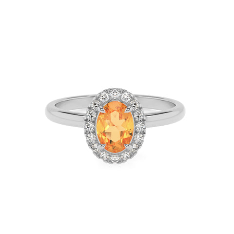 lab-grown citrine oval halo solitaire engagement ring