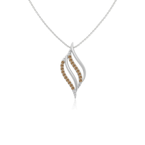 natural citrine flame necklaces in sterling silver 