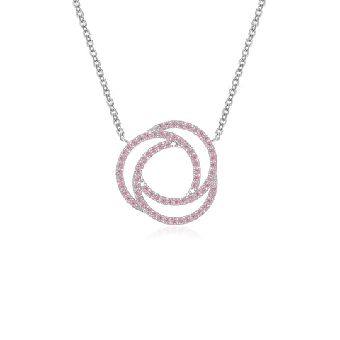 natural pink-tourmaline infinity love knot necklaces in sterling silver 