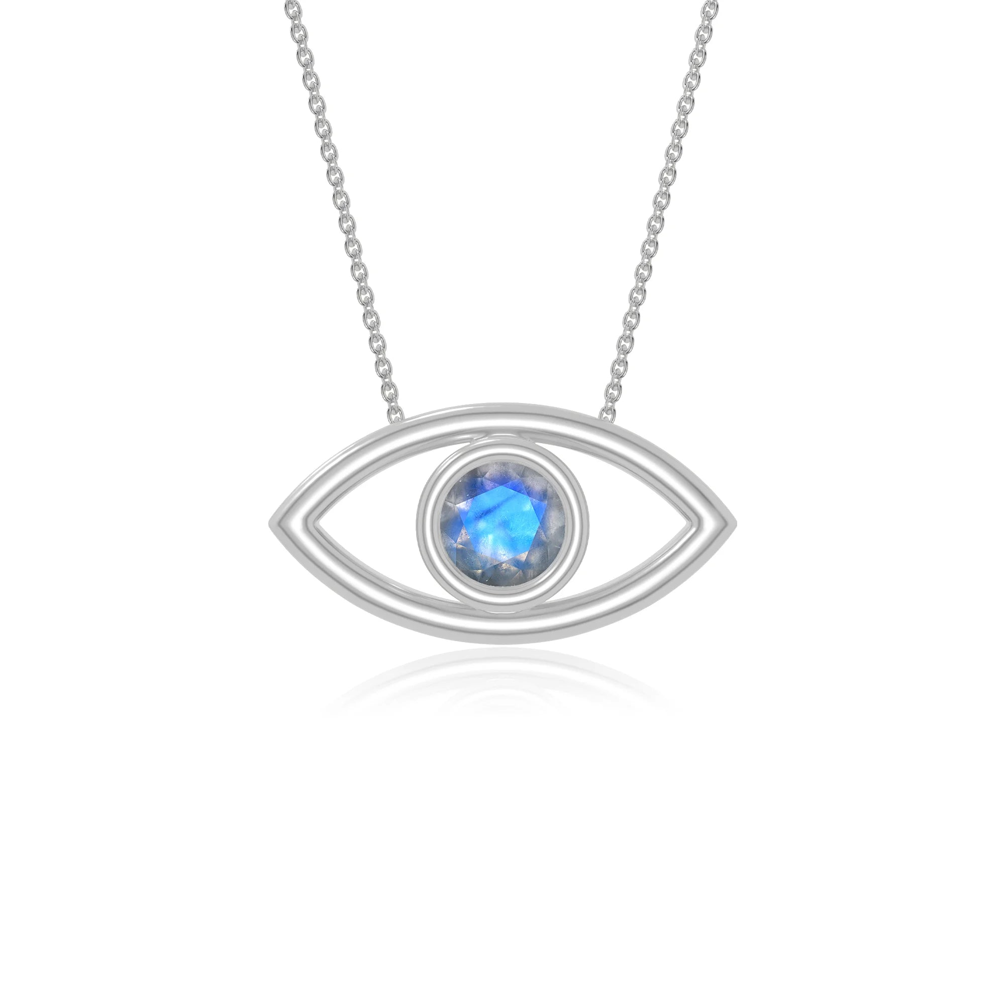 natural labradorite evil eye necklaces in sterling silver 