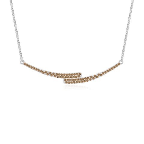 natural citrine bypass curved bar necklaces in sterling silver 