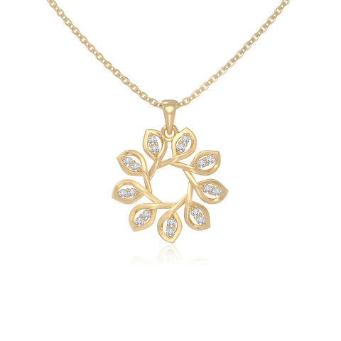 moissanite flower necklaces in yellow gold vermeil 