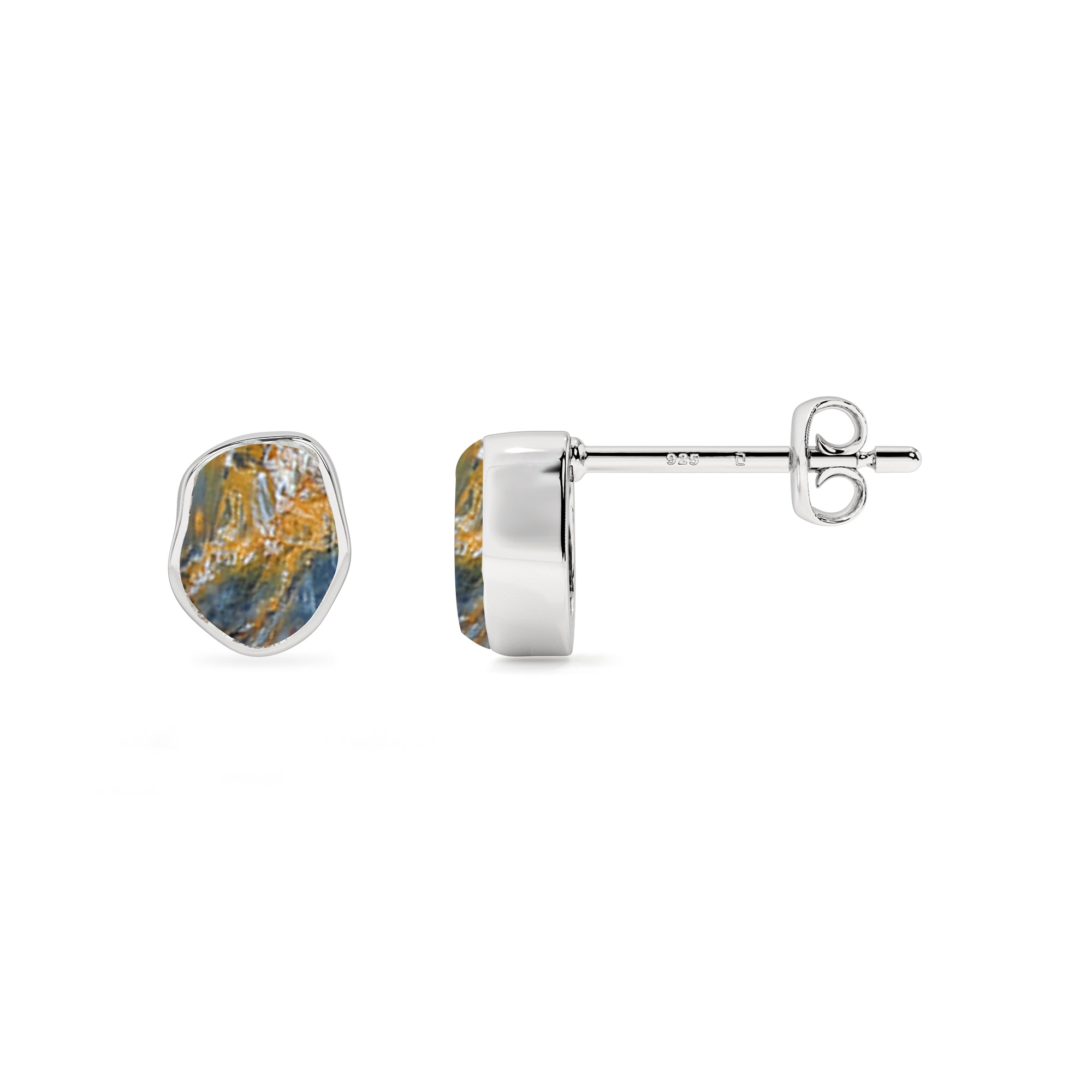 natural pietersite rough shape stud earrings