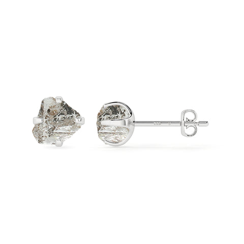 natural petroleum quartz rough shape stud earrings