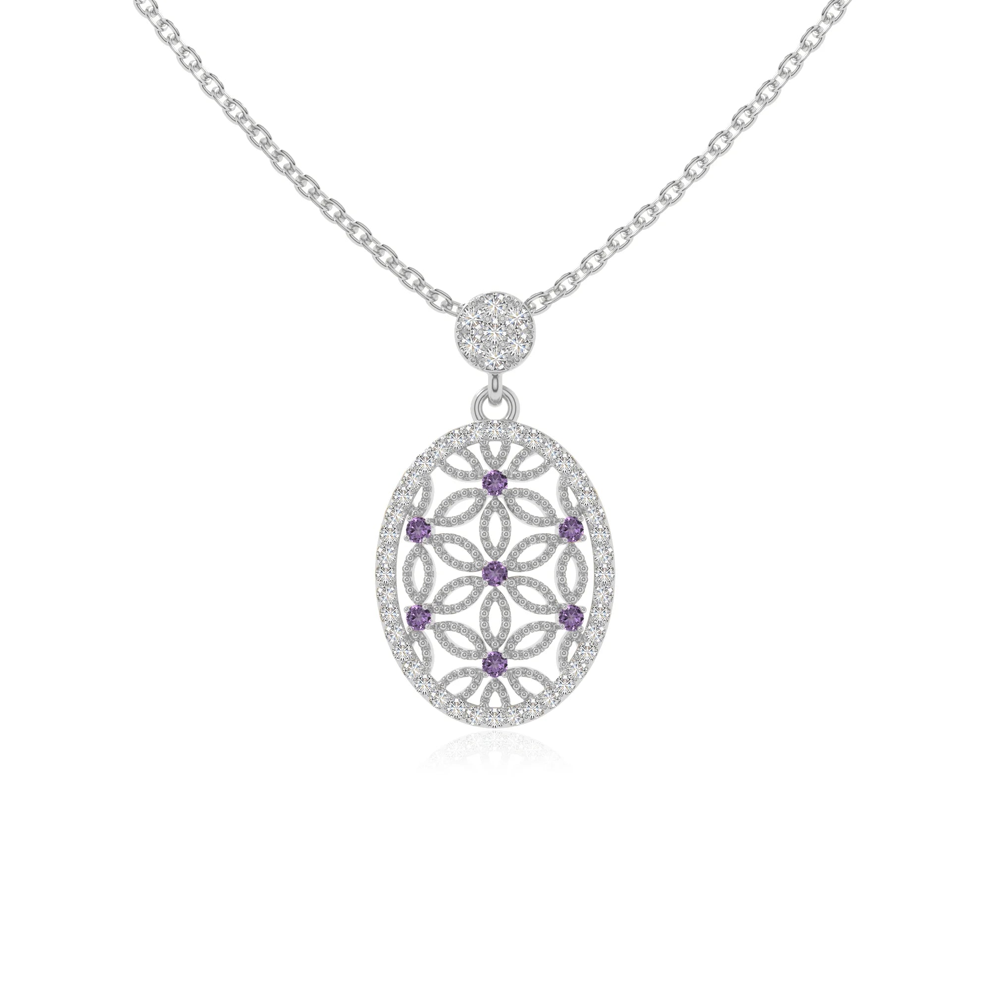 natural amethyst infinity love knot necklaces in sterling silver 