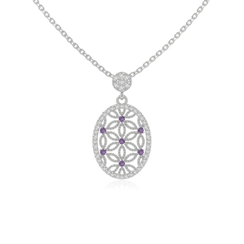 natural amethyst infinity love knot necklaces in sterling silver 