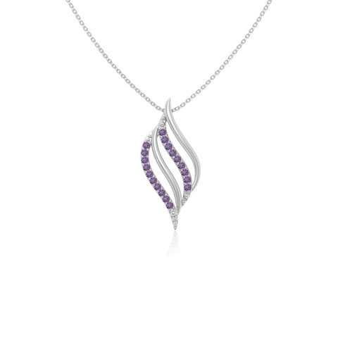 natural amethyst flame necklaces in sterling silver 