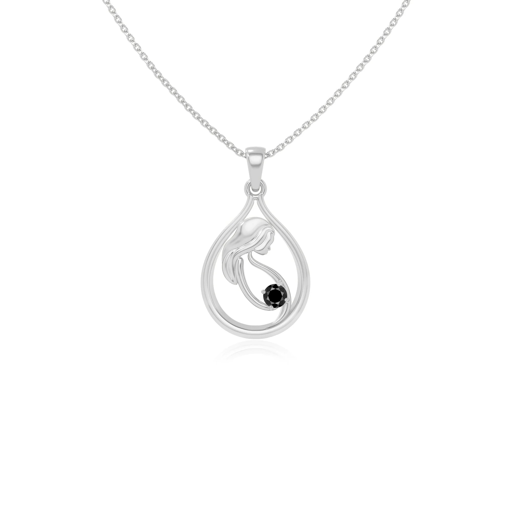 natural black-onyx mom to be necklaces in sterling silver 
