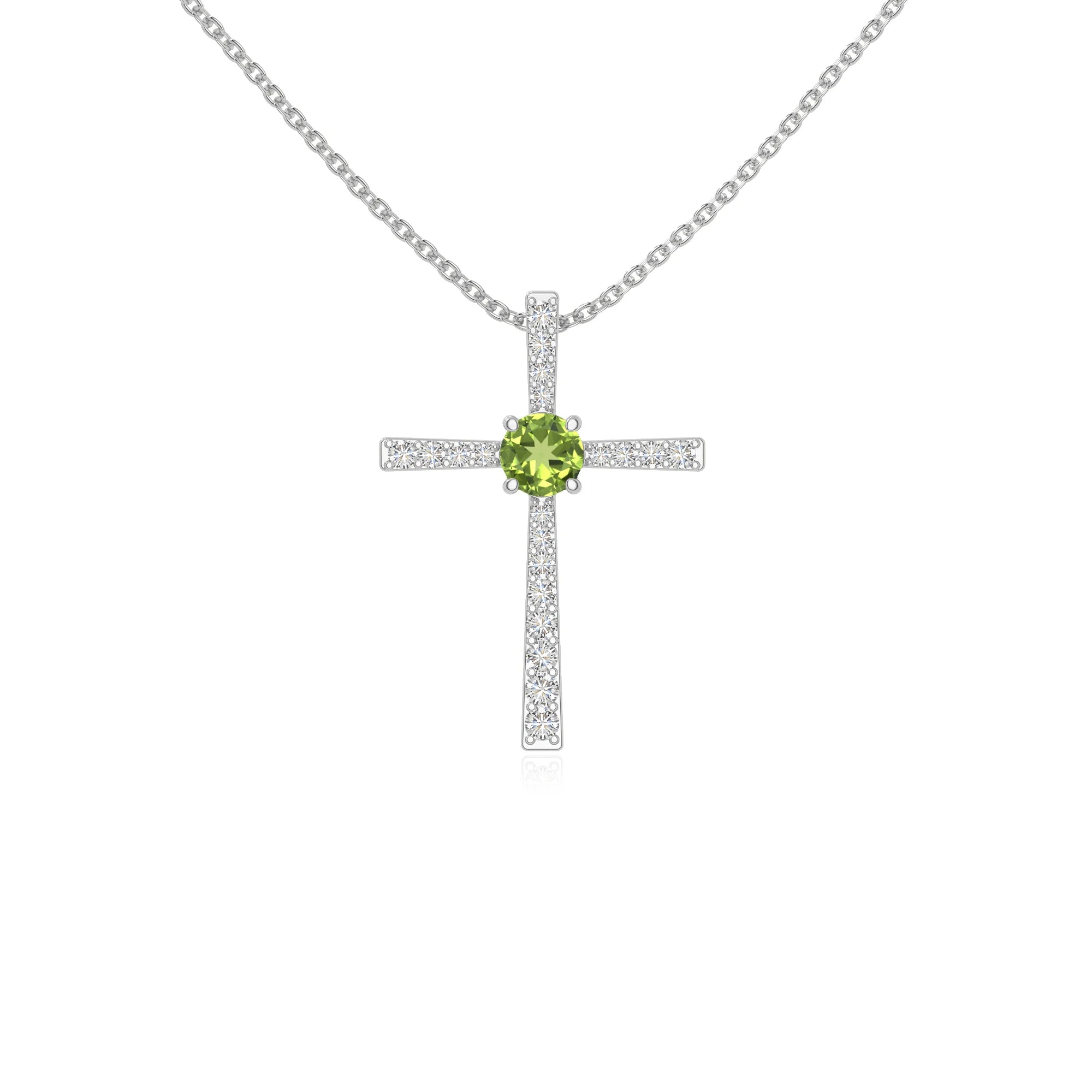 peridot cross necklaces in sterling silver 