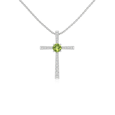 peridot cross necklaces in sterling silver 