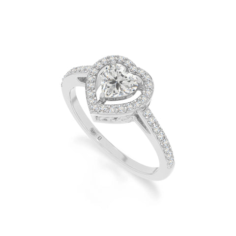 natural moissanite solitaire halo engagement rings in sterling silver 