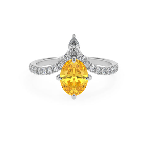 lab-grown yellow-sapphire oval solitaire engagement ring