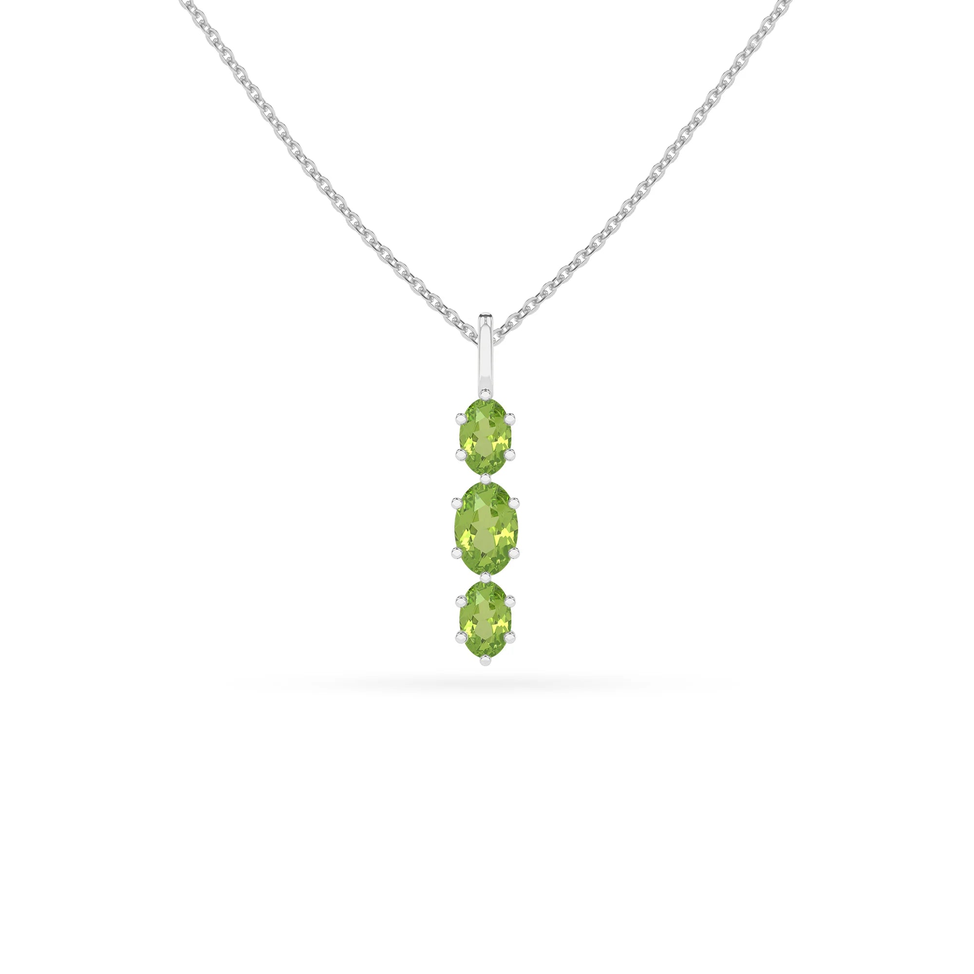 natural peridot oval shape pendant necklace