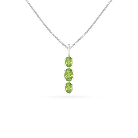 natural peridot oval shape pendant necklace