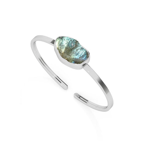 natural labradorite rough shape twister bracelet