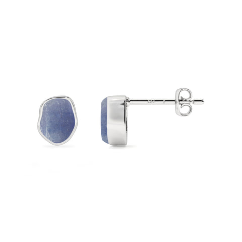 natural tanzanite rough shape stud earrings