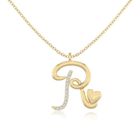 moissanite Initials necklaces in yellow gold vermeil 