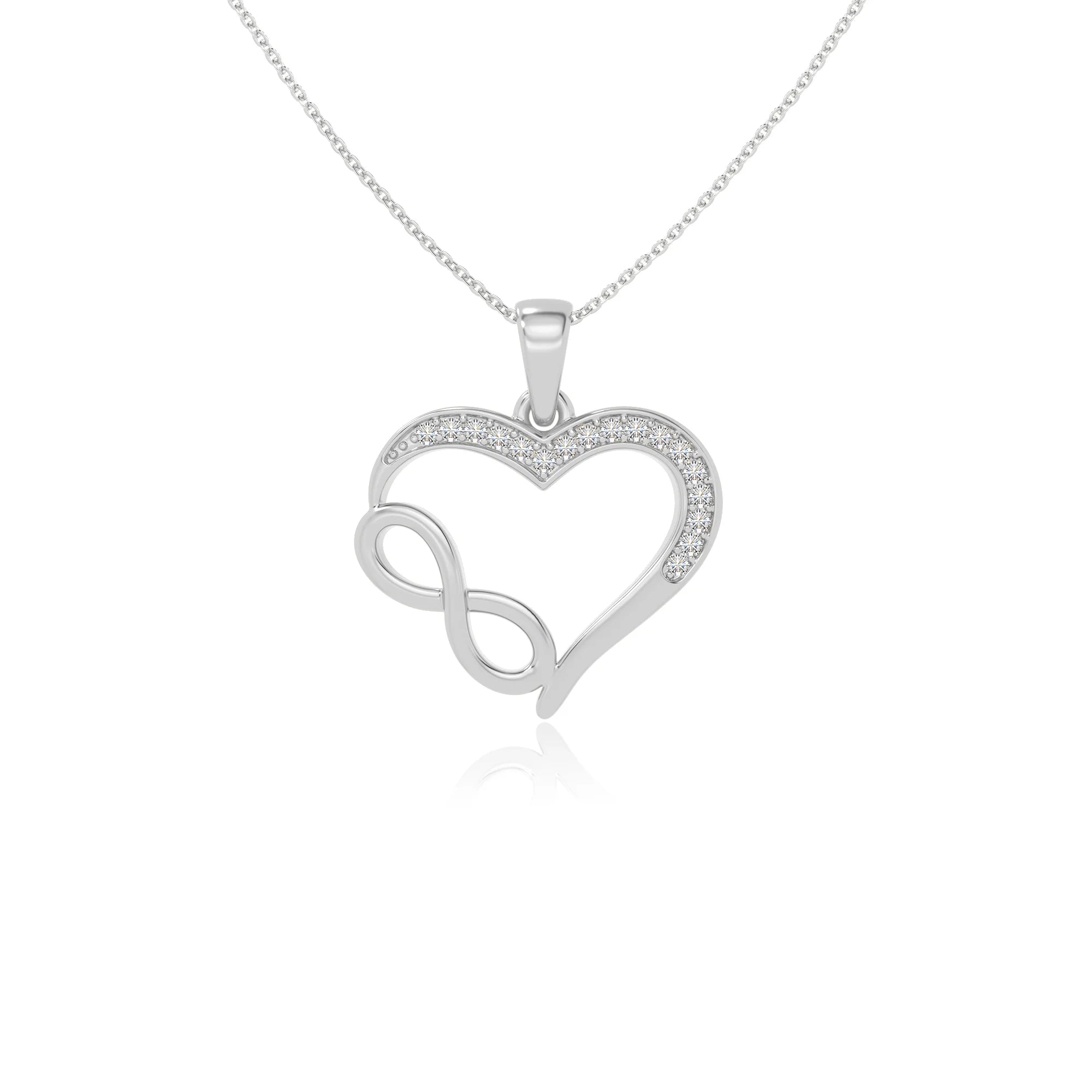 moissanite infinity necklaces in sterling silver 