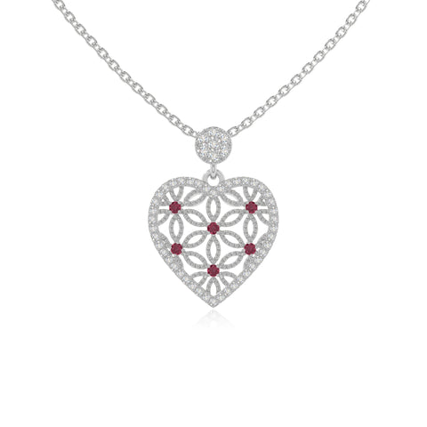 natural ruby infinity love knot necklaces in sterling silver 