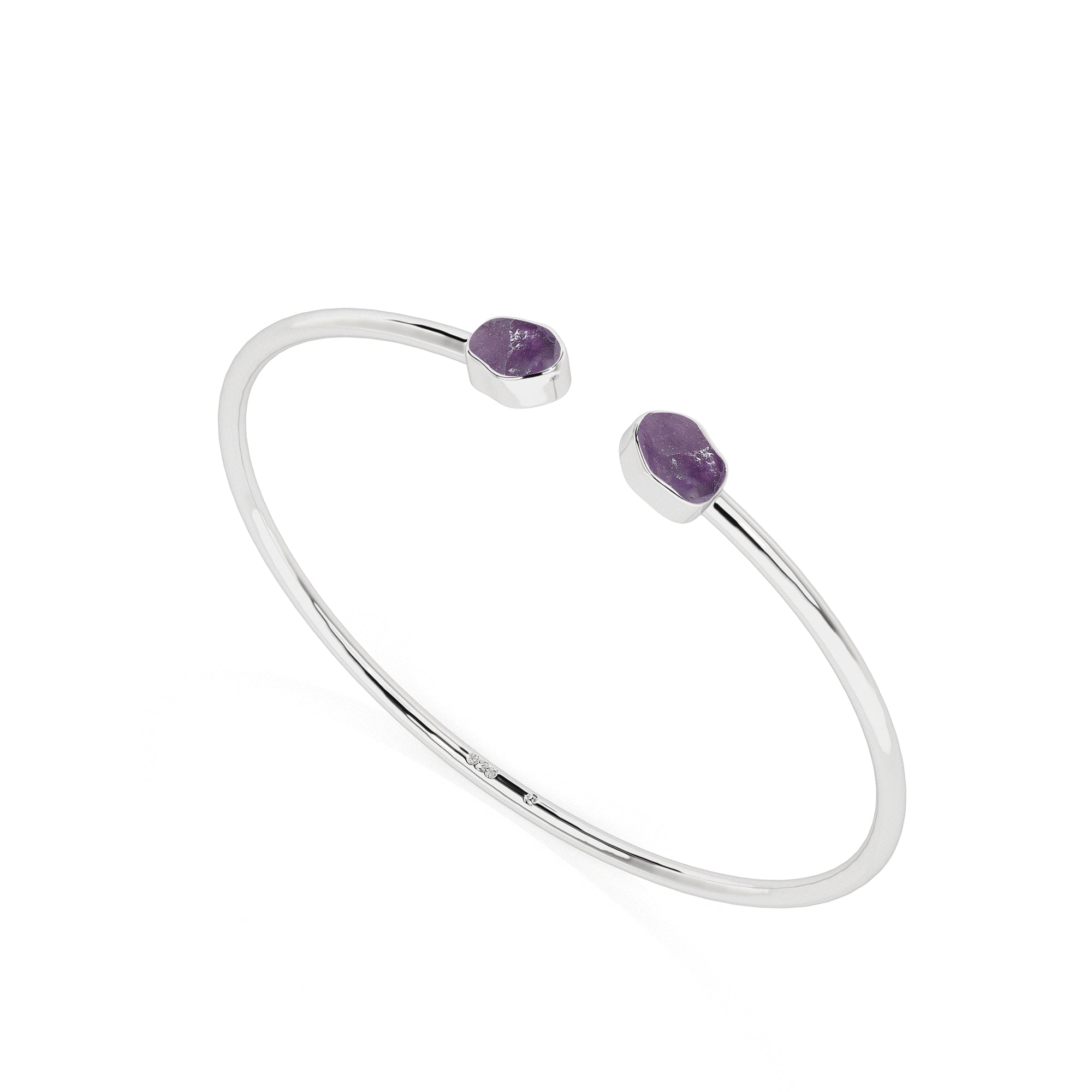 natural amethyst rough shape twister bracelet