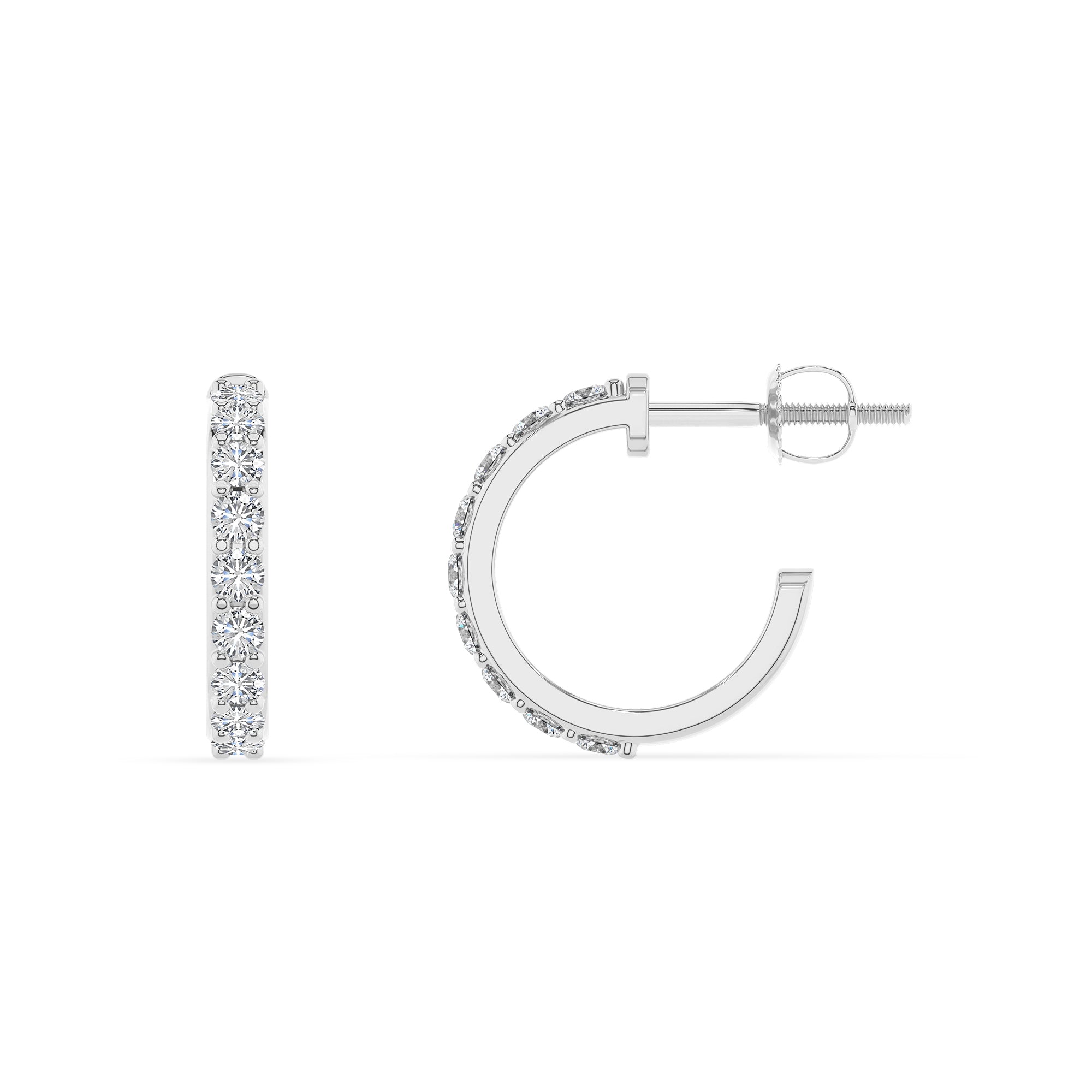 lab grown moissanite hoop earrings