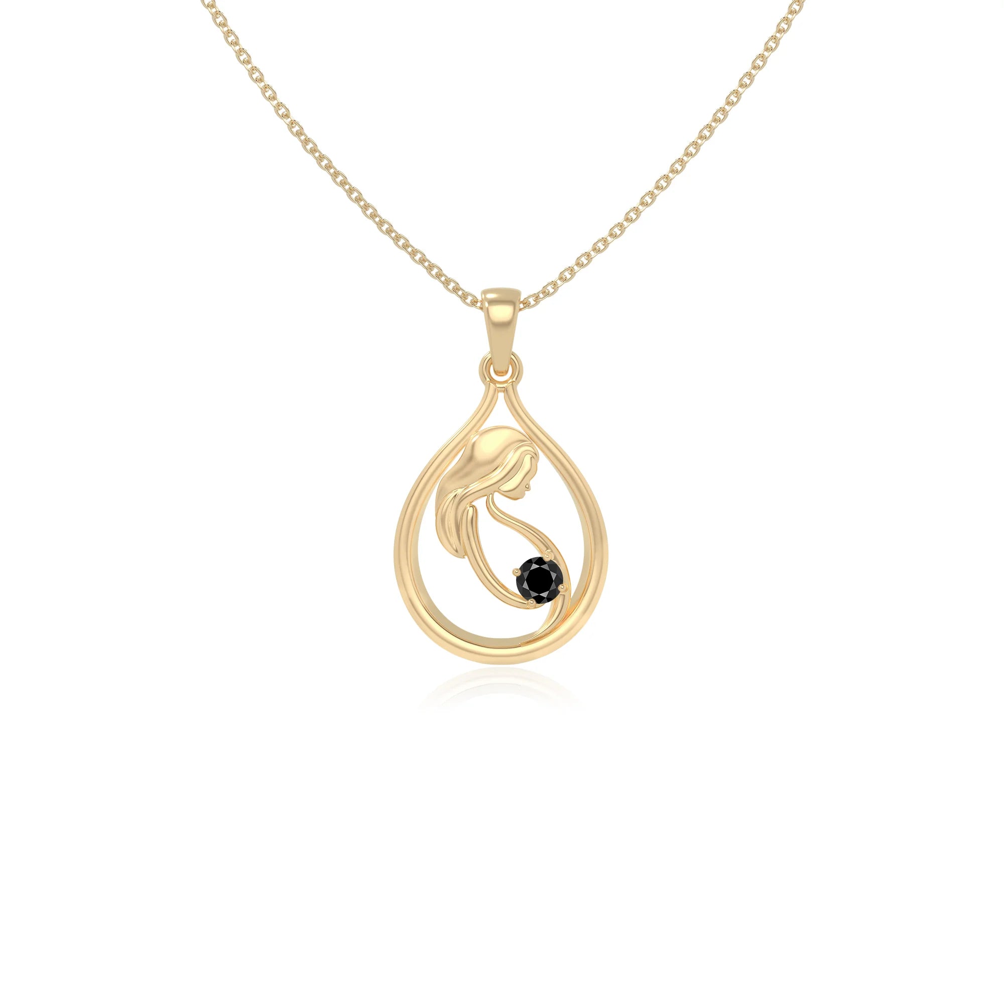 natural black-onyx mom to be necklaces in yellow gold vermeil 