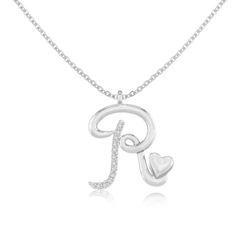 moissanite Initials necklaces in sterling silver 