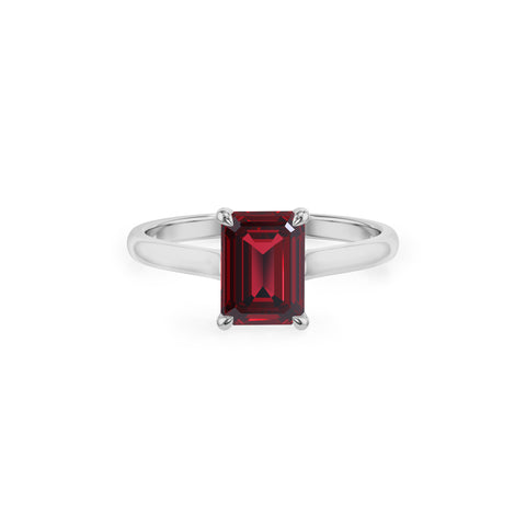 lab grown ruby emerald solitaire engagement ring