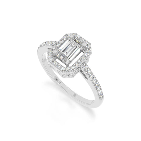natural moissanite solitaire halo engagement rings in sterling silver 