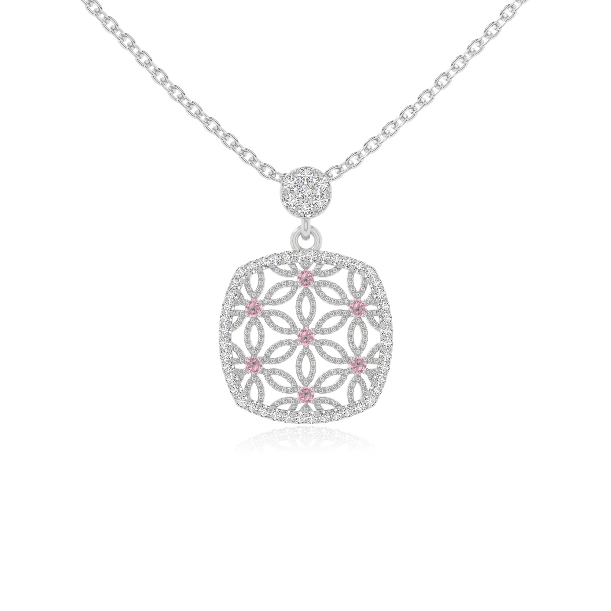 natural pink-tourmaline infinity love knot necklaces in sterling silver 