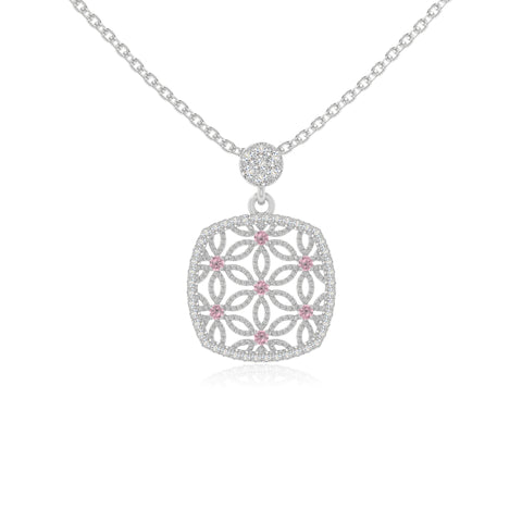 natural pink-tourmaline infinity love knot necklaces in sterling silver 