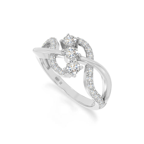 natural moissanite infinity promise rings in sterling silver 