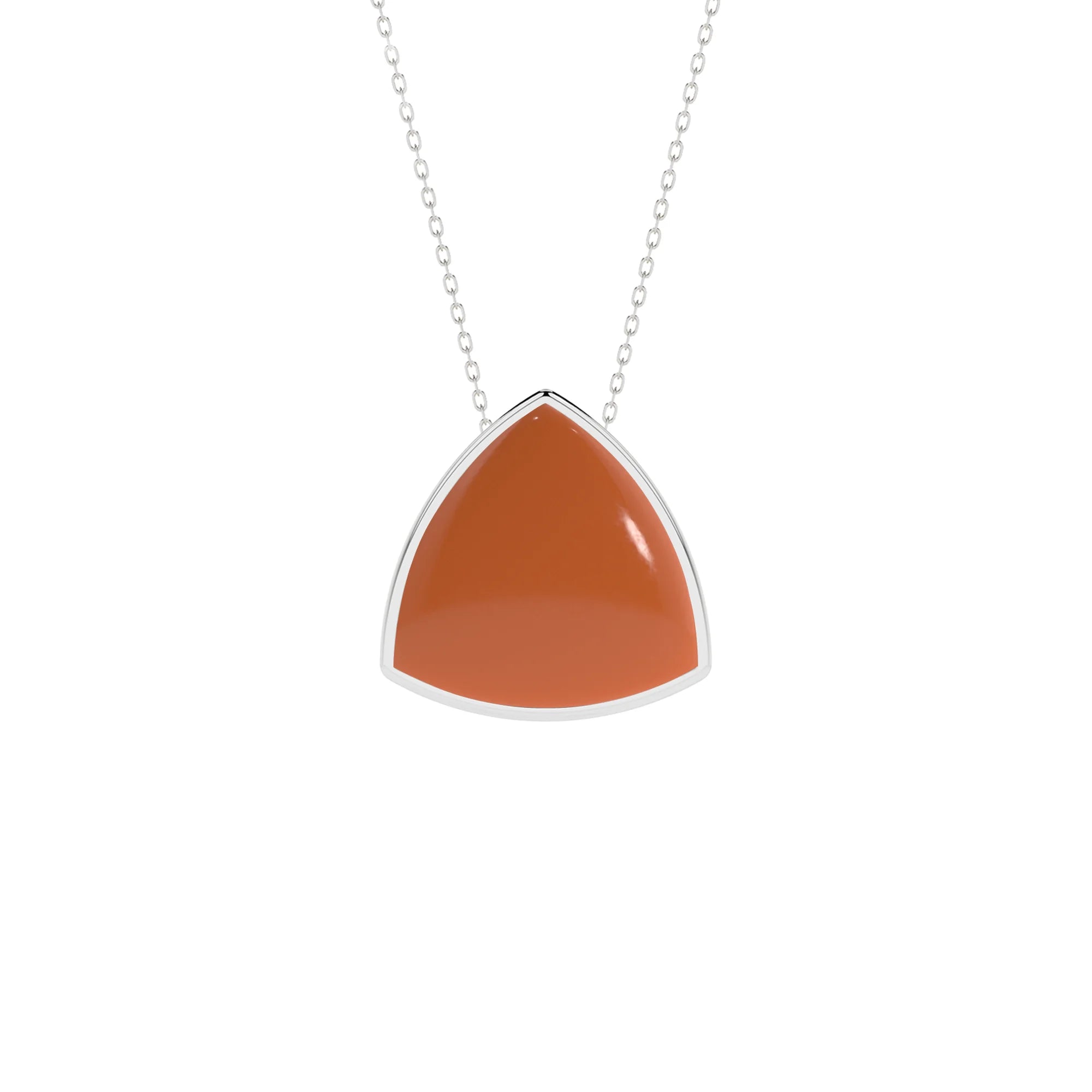 natural carnelian trillion shape pendant necklace