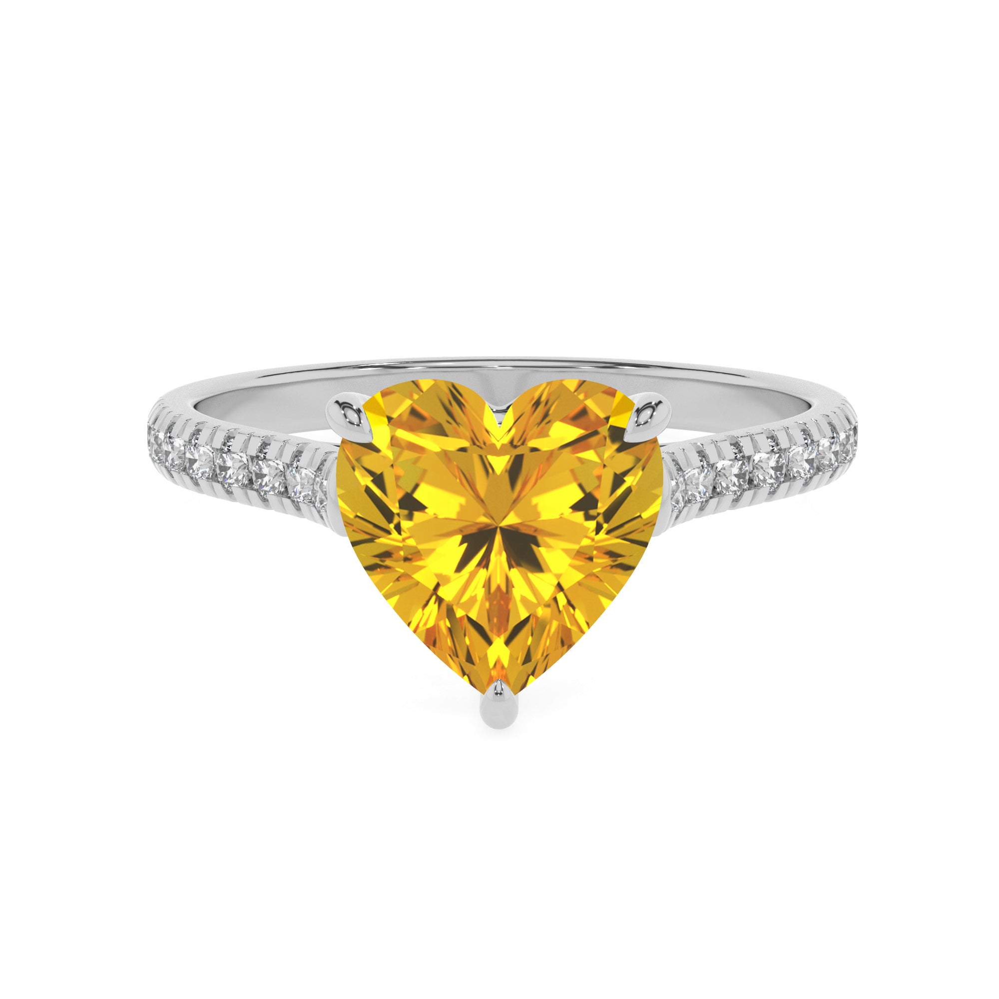 lab-grown yellow-sapphire heart half eterity solitaire engagement ring