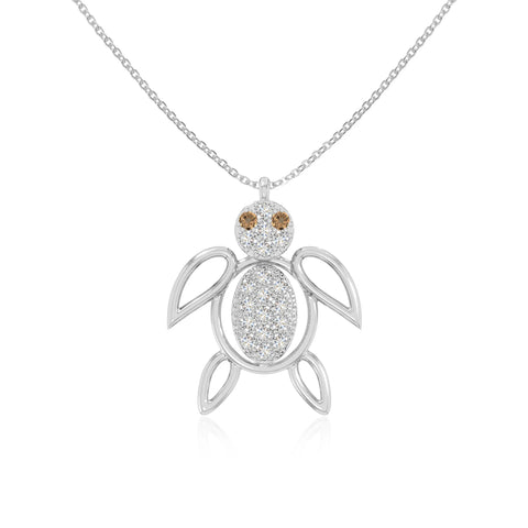 natural citrine turtle necklaces in sterling silver 