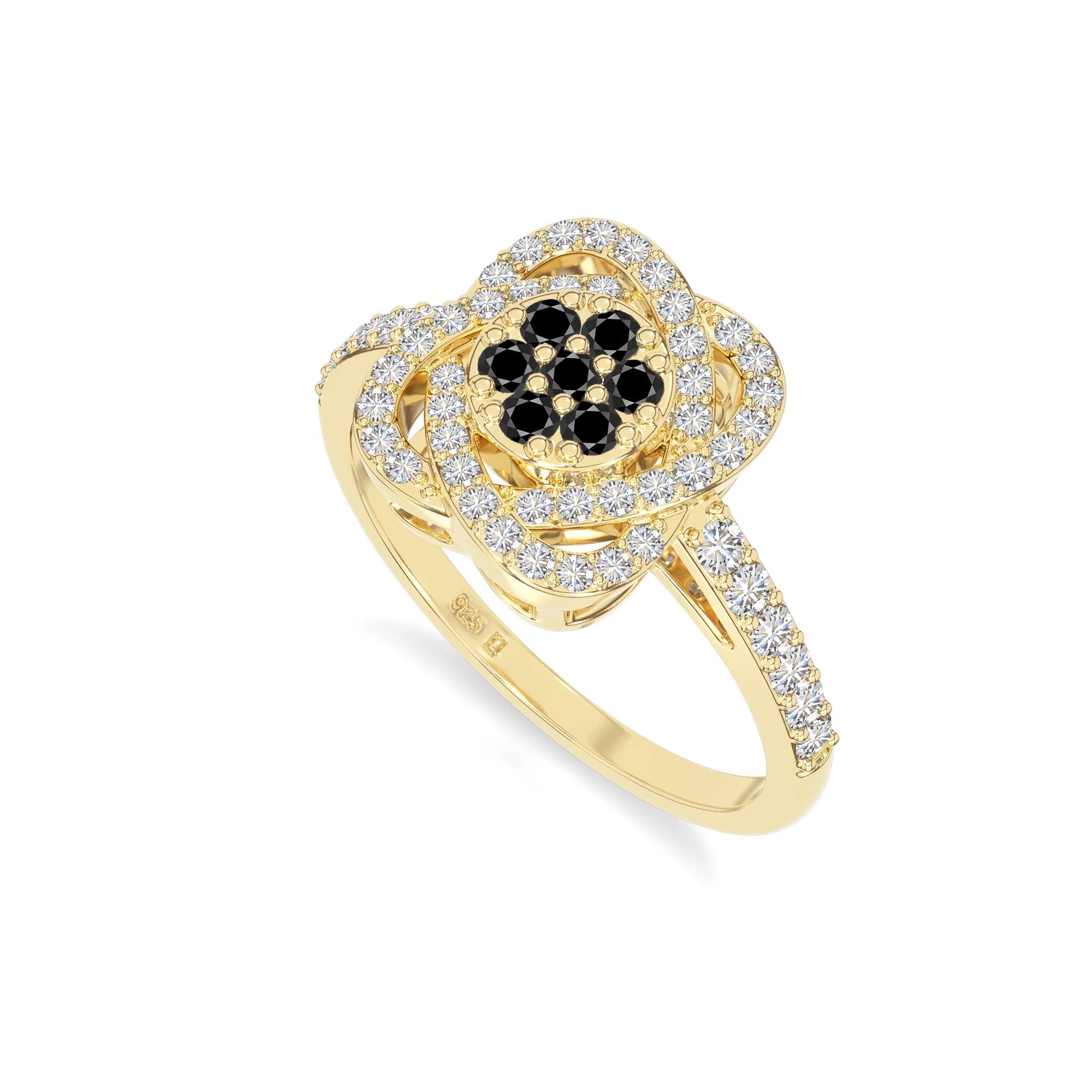 natural black onyx infinity promise rings in yellow gold vermeil